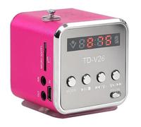Hipipooo Mini Haut-Parleur TD-V26 | Radio FM Stéréo & Lecteur MP3 Portable | Batterie Rechargeable, Compatible Carte SD/TF et USB, pour Usage Quotidien et Extérieur (Rose)