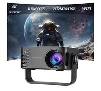 Hipipooo Mini Projecteur,Portable Vidéoprojecteu Home Cinéma WiFi 6-1080P Natif (Support 4K),[Keystone & Focus Auto] Projecteur Video Intérieur/Extérieur - Compatible iPhone/Android/PS5 (Noir)