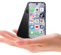 Hipipooo Mini Smartphone 4G, Double SIM, écran 3,88 Pouces, Double caméra 2,0 + 5,0MP, Batterie 1950mAh, Mini téléphone Android 12 pour Enfants(4GB+64GB,Noir)