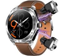 Hipipooo Montre Intelligente T95 2 en 1 Bluetooth écouteur HiFi Musique écouteurs Hommes Femmes Sport Fitness Tracker Smartwatch Casque(T95-Argent)