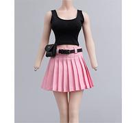HiPlay 1/6 Scale Female Figure Doll Clothes, Top+Skirt Suit Uniform Costume for 12 inch Female Action Figure Phicen/TBLeague CM202(Pink)