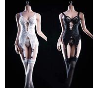 HiPlay 1/6 Scale Female Figure Doll Clothes, Top+Stockings Suit Uniform Costume for 12 inch Female Action Figure Phicen/TBLeague CM193(White)