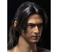 HiPlay 1/6 Scale Male Figure Head Sculpt, Asian Handsome Men with Realistic Hair, Doll Head for 12 inch Action Figure TBLeague/JIAOUDOLL (A : Without Beard)
