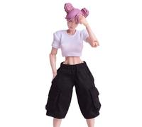HiPlay ATStory 1/12 Scale Figure Doll Clothes: Mecha Girl Short-Sleeve Crop Top - White for 6-inch Collectible Action Figure DKTXBS