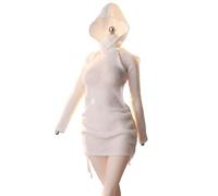 HiPlay JIAOUDOLL Robe Longue Style Post-Apocalyptique Ruched Version Standard - Blanc Accessoire Vêtement Poupée Adapté Figurine 1/6 Échelle 12 Pouces