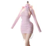 HiPlay JIAOUDOLL Robe Longue Style Post-Apocalyptique Ruched Version Standard - Rose Accessoire Vêtement Poupée Adapté Figurine 1/6 Échelle 12 Pouces