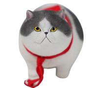 HiPlay JXK Collectible Cat Figure: Fat Cat 3.0, Expertly Hand-Painted, Lifelike, Safe Resin, 1:6 Scale Miniature Animal Figurine JXK178D