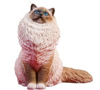 HiPlay JXK Collectible Cat Figure: Ragdoll, Expertly Hand-Painted, Lifelike, Safe Resin, 1:6 Scale Miniature Animal Figurine JXK029A