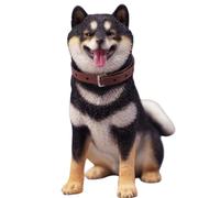 HiPlay JXK Collectible Dog Figure: Sitting Shiba Inu, Expertly Hand-Painted, Lifelike, Safe Resin, 1:6 Scale Miniature Animal Figurine JXK075A