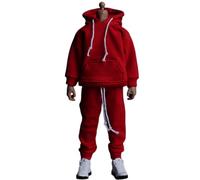 HiPlay Poupée à l'échelle 1/12 Vêtements : ensemble rouge à capuche et pantalon pour figurine d'action collective de 15,2 cm AT202201E