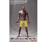 HiPlay TBLeague 12 inch African American Male Seamless Action Figure-Realistic Silicone Body, 1/6 Scale Super Flexible Male Figure Dolls (Recommended Figure Body: M36-B)