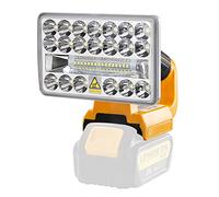 Hipoke 18V 2000LM Lampe de travail LED multifonction sans fil longue portée avec port USB compatible avec Dewalt 18V Li-ion pour lampe de poche extérieure,lampe de camping (sans batterie)