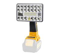 Hipoke 18V 2000LM Lampe de travail LED multifonctionnelle sans fil longue portée avec port USB compatible avec DeWalt 18V Lithium Lampe de poche extérieure pour chantier (sans batterie)