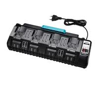 Hipoke Pour DCB104 Chargeur multi rapide 4 ports 2 USB compatible avec Dewalt 18V batterie au lithium Chargeur de remplacement