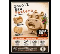 Hipopotam Planter & Money Box: Scroll Saw Pattern