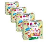 HiPP - 100% Fruits - 4 variétés dès 4/6 Mois - Gourdes - 8x90g - Lot de 4- BIOLOGIQUE