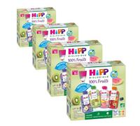 HiPP - 100% Fruits - 4 variétés dès 6 Mois - Gourdes - 8x90g - Lot de 4