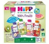 HiPP 100% Fruits dès 6 Mois Bio 8 Gourdes - Boîte 8 gourdes de 90 g