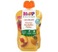 HiPP 100% Fruits Gourde Pommes Mirabelles Pêches dès 4/6 Mois Bio 90 g