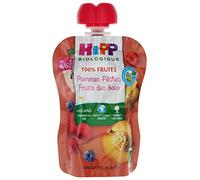 HiPP 100% Fruits Gourde Pommes Pêches Fruits des Bois dès 4/6 Mois Bio 90 g