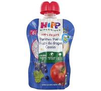 HiPP 100% Fruits Gourde Pommes Poires Fruits du Dragon Cassis dès 6 Mois Bio 90 g