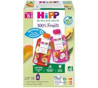 HiPP - 100% Fruits - Gourdes 2 variétés A dès 6 mois - 4x90g