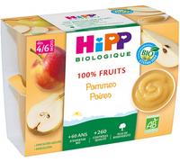 HiPP 100% Fruits Pommes Poires dès 4/6 Mois Bio 4 Pots - Petits pots bébé - Pharmacie en ligne LaSante.net