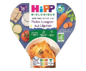 Hipp Bio Mon Dîner Bonne Nuit Assiette Petites Lasagnes aux Légumes +18m 260g