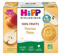 HiPP Biologique Pommes Poires coupelles 4 x 100 g dès 4/6 mois