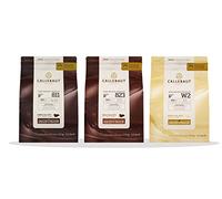 Hipp Callebaut 3 X 2,5Kg Bundle - Chocolat De Couverture Au Lait, Noir & Blanc Belge Finest Belgian Chocolate (Callets) Lot , 2.5 Kg (Lot 1)