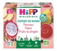 Hipp Compote Bébé Bio Pomme Poire Fruit du Dragon Dès 6 Mois 400 g