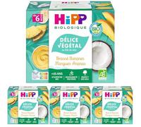 HiPP - Délice Végétal - Banane Mangue Ananas - Coupelles 4X100G (Lot de 4)