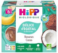 HiPP - Délice Végétal - Bananes Cacao Coco - Coupelles 4X100g - BIOLOGIQUE