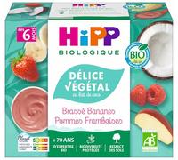 HiPP - Délice Végétal - Pomme Banane Framboise - Coupelles 4X100G - BIOLOGIQUE