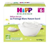 Hipp Fromage Blanc Nature Sucré, 4 x 100g
