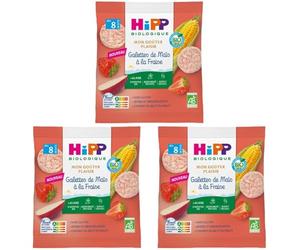HiPP - Galette de Maïs à la Fraise Mon Goûter Plaisir - Sachet de 23g BIOLOGIQUE (Lot de 3)