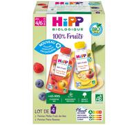 Hipp Gourde de Fruits Bio Pour Bébé Dès 4/6 Mois 4x90 g