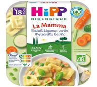 HiPP - La Mamma - Ravioli Légumes variés Mozzarella Basilic - Assiette de 250g - BIOLOGIQUE