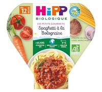 HiPP - Les Petits Gourmets - Spaghetti à la Bolognaise dès 12 mois - Assiettes - 6x230g - BIOLOGIQUE