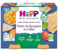 HiPP - Mon Dîner Bonne Nuit - Gratin de Lasagnes au Céleri - Pots 2x190g - Lot de 12