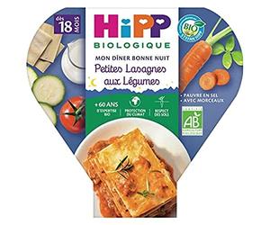 Hipp Mon Dîner Bonne Nuit Petites Lasagnes aux Légumes, 260g