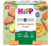 HiPP - Petits Mijotés - Jardinière de Légumes Saumon - Pots 2 x 190 g