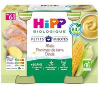 HiPP - Petits Mijotés - Maïs Pommes de Terre Dinde - Pots 2 x 190 g - BIOLOGIQUE