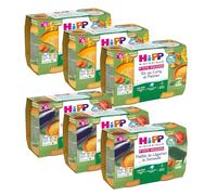 HiPP - P'tits Veggies - 2 Variétés dès 6 Mois - Pots 2x 190g - Lot de 6 - BIOLOGIQUE