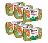 HiPP - P'tits Veggies - Carottes Lentilles Corail - Pots 2x125g - Lot de 6 - BIOLOGIQUE