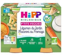 HiPP - P'tits Veggies - Légumes du Jardin Macaroni au Fromage - Pots - 2x190 g - BIOLOGIQUE