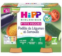 HiPP - P'tits Veggies - Poêlée de Légumes et Semoule - Pots - 2x190 g - BIOLOGIQUE