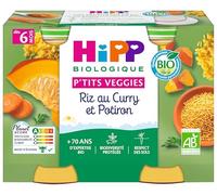 HiPP - P'tits Veggies - Riz au Curry et Potiron - Pots - 2x190 g - BIOLOGIQUE