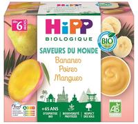 HiPP - Saveurs du Monde - Bananes Poires Mangues Coupelles - 4x100g - BIOLOGIQUE