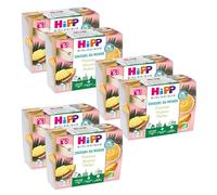 HiPP - Saveurs du Monde - Pommes Ananas Pêches - Coupelles 4x100g - Lot de 6